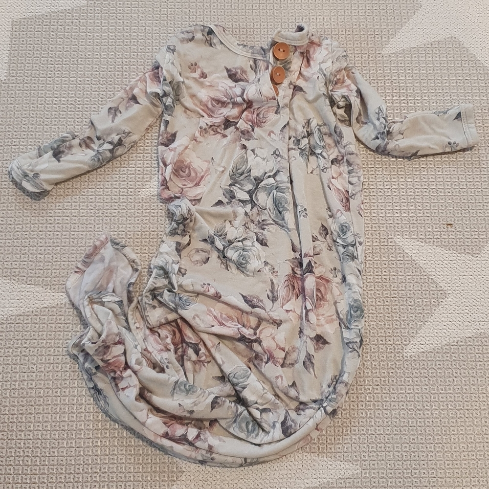 Posh Peanut Knotted Baby Gown 0-3M